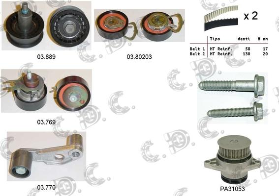 Autokit 04.5128PA2 - Pompa acqua + Kit cinghie dentate www.autoricambi360.it