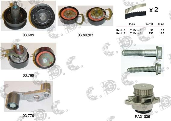 Autokit 04.5128PA - Pompa acqua + Kit cinghie dentate www.autoricambi360.it