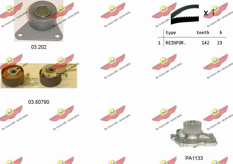 Autokit 04.5343PA - Pompa acqua + Kit cinghie dentate www.autoricambi360.it