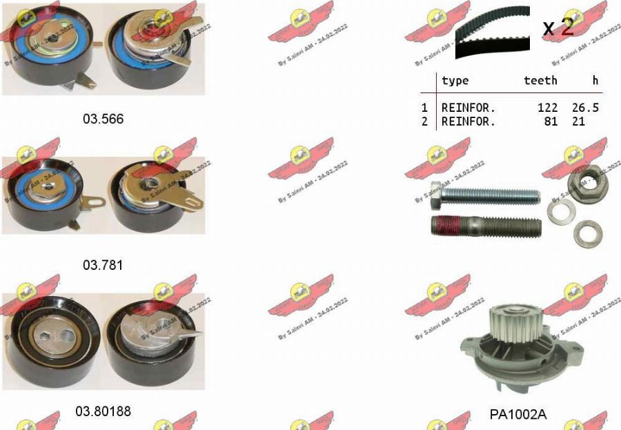 Autokit 04.5364PA - Pompa acqua + Kit cinghie dentate www.autoricambi360.it