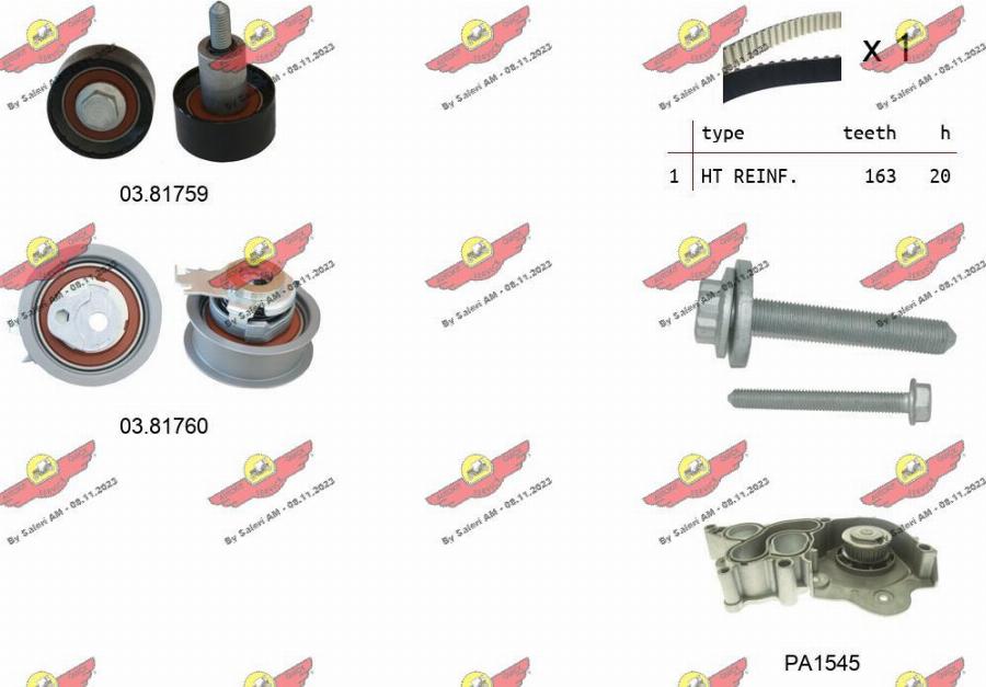 Autokit 04.5363PA2 - Pompa acqua + Kit cinghie dentate www.autoricambi360.it