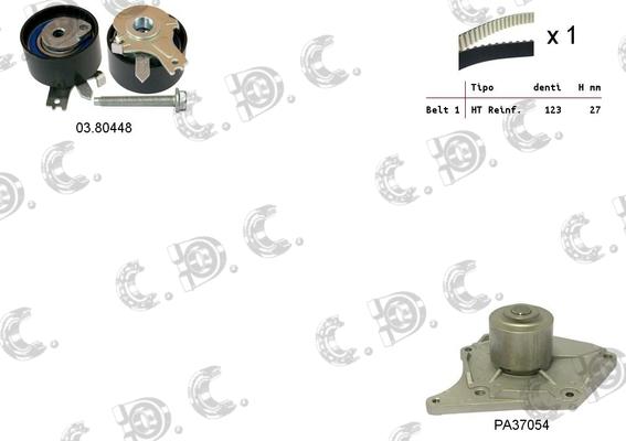 Autokit 04.5334PA - Pompa acqua + Kit cinghie dentate www.autoricambi360.it