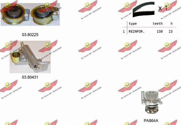 Autokit 04.5244PA - Pompa acqua + Kit cinghie dentate www.autoricambi360.it