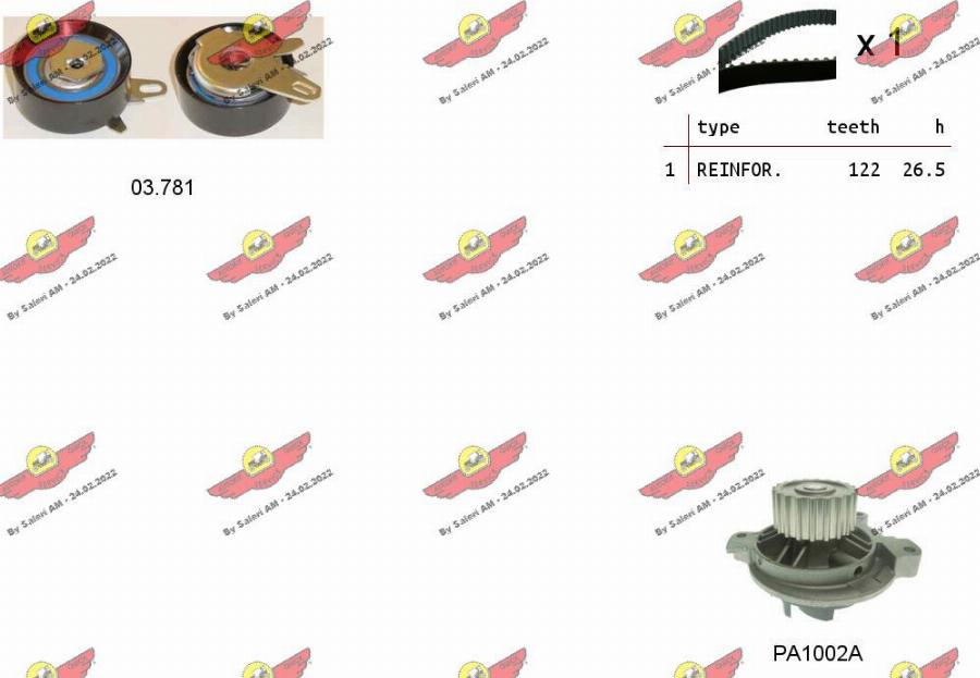 Autokit 04.5222PA - Pompa acqua + Kit cinghie dentate www.autoricambi360.it