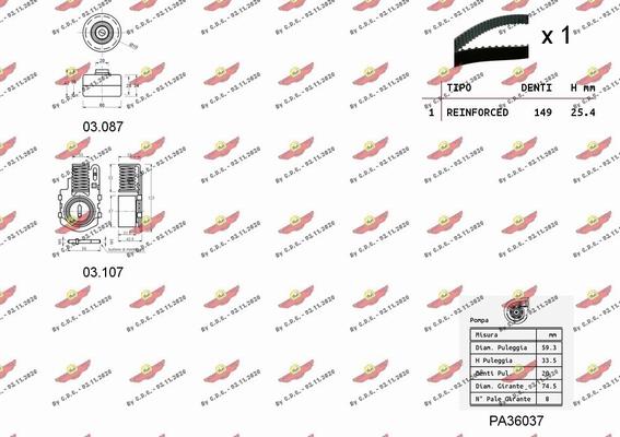 Autokit 04.5227PA - Pompa acqua + Kit cinghie dentate www.autoricambi360.it