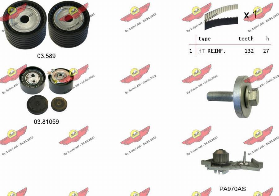 Autokit 04.5278PA - Pompa acqua + Kit cinghie dentate www.autoricambi360.it