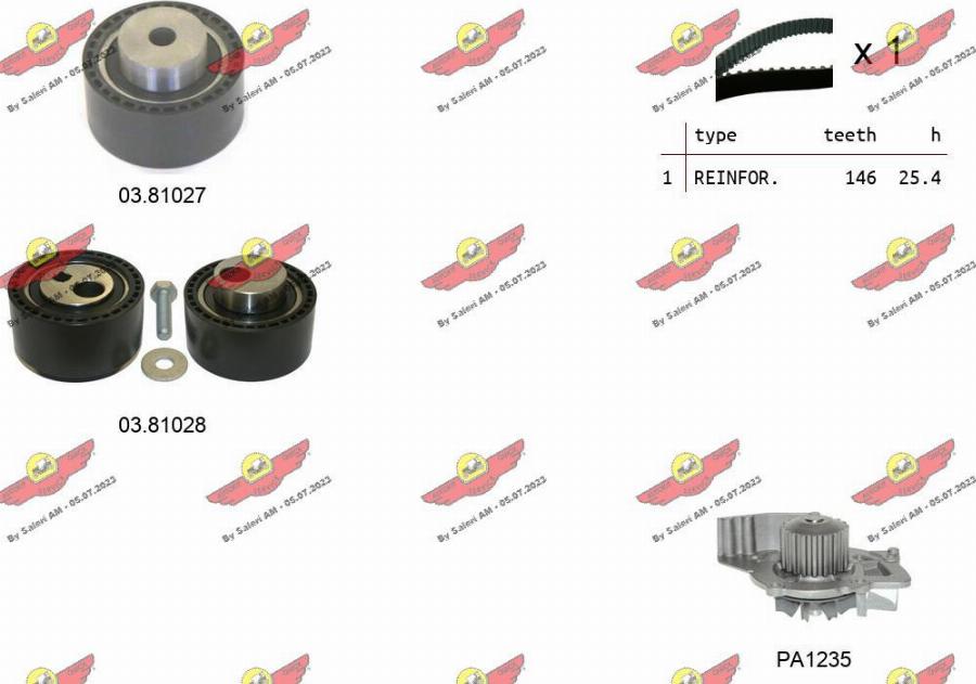 Autokit 04.5272PA - Pompa acqua + Kit cinghie dentate www.autoricambi360.it