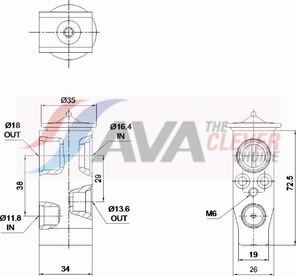 AVA VN1459 - Valvola ad espansione, Climatizzatore www.autoricambi360.it
