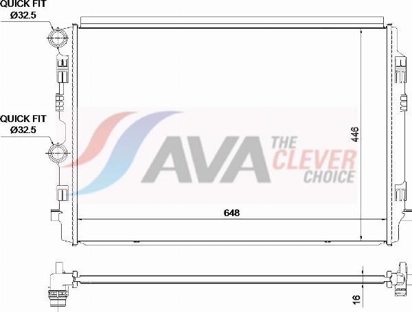 AVA VN2464 - Radiatore, Raffreddamento motore www.autoricambi360.it