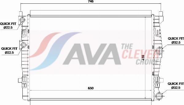 AVA VN2461 - Radiatore, Raffreddamento motore www.autoricambi360.it