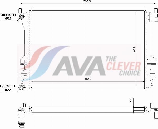 AVA VN2463 - Radiatore, Raffreddamento motore www.autoricambi360.it