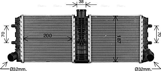 AVA AI2430 - Radiatore, Raffreddamento motore www.autoricambi360.it