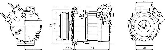 AVA AUAK354 - Compressore, Climatizzatore www.autoricambi360.it
