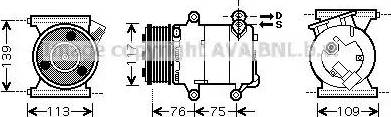 AVA AU K185 - Compressore, Climatizzatore www.autoricambi360.it