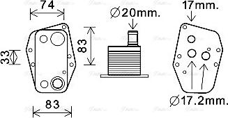 AVA BW3555 - Radiatore olio, Olio motore www.autoricambi360.it