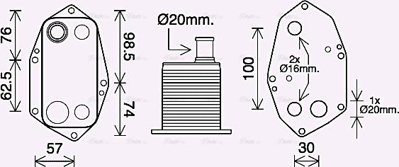 AVA BW3571 - Radiatore olio, Olio motore www.autoricambi360.it