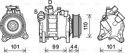 AVA BWAK498 - Compressore, Climatizzatore www.autoricambi360.it