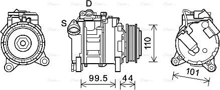 AVA BWAK492 - Compressore, Climatizzatore www.autoricambi360.it