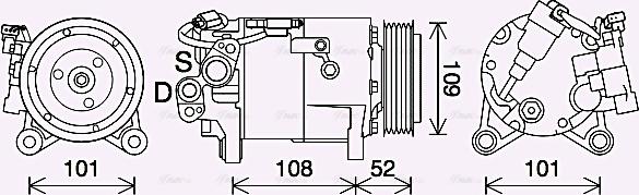 AVA BWAK566 - Compressore, Climatizzatore www.autoricambi360.it