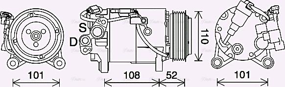 AVA BWAK567 - Compressore, Climatizzatore www.autoricambi360.it