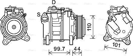 AVA BWK493 - Compressore, Climatizzatore www.autoricambi360.it