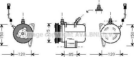 AVA BW K016 - Compressore, Climatizzatore www.autoricambi360.it