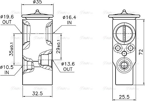 AVA CN1340 - Valvola ad espansione, Climatizzatore www.autoricambi360.it
