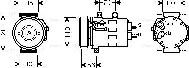 AVA CN K253 - Compressore, Climatizzatore www.autoricambi360.it