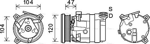 AVA CTAK054 - Compressore, Climatizzatore www.autoricambi360.it