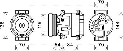 AVA CTAK055 - Compressore, Climatizzatore www.autoricambi360.it