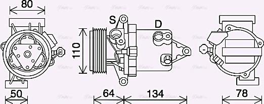 AVA DNAK437 - Compressore, Climatizzatore www.autoricambi360.it
