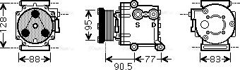 AVA FDAK434 - Compressore, Climatizzatore www.autoricambi360.it