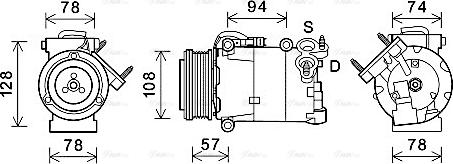 AVA FDAK587 - Compressore, Climatizzatore www.autoricambi360.it