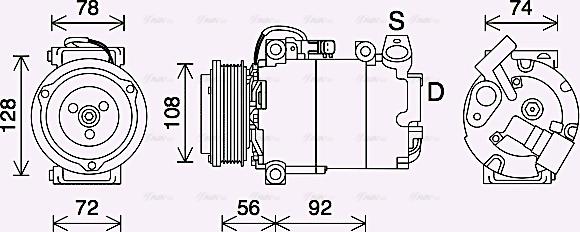 AVA FDAK637 - Compressore, Climatizzatore www.autoricambi360.it