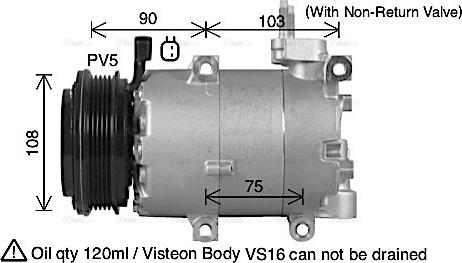 AVA FDAK674 - Compressore, Climatizzatore www.autoricambi360.it