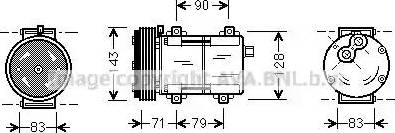 AVA FD K279 - Compressore, Climatizzatore www.autoricambi360.it