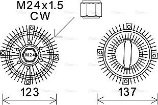 AVA FDC446 - Giunto di collegamento, Ventilatore radiatore www.autoricambi360.it