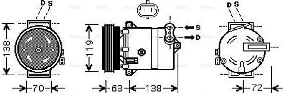 AVA FTAK334 - Compressore, Climatizzatore www.autoricambi360.it