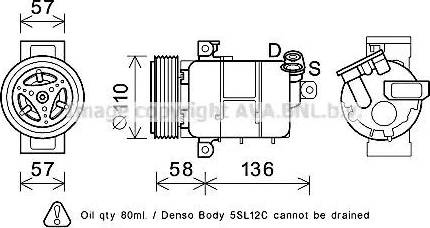 AVA FTK446 - Compressore, Climatizzatore www.autoricambi360.it