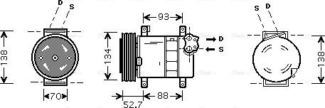 AVA FTK088 - Compressore, Climatizzatore www.autoricambi360.it