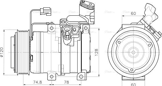 AVA HDAK340 - Compressore, Climatizzatore www.autoricambi360.it
