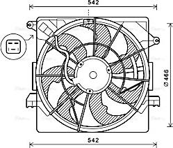 AVA HY7550 - Ventola, Raffreddamento motore www.autoricambi360.it