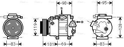 AVA HYAK237 - Compressore, Climatizzatore www.autoricambi360.it