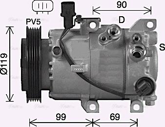 AVA HYK487 - Compressore, Climatizzatore www.autoricambi360.it