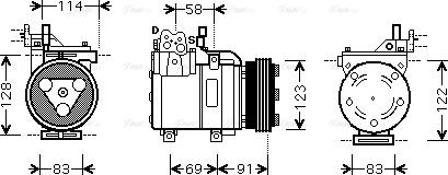 AVA HY K196 - Compressore, Climatizzatore www.autoricambi360.it