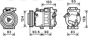 AVA HYK238 - Compressore, Climatizzatore www.autoricambi360.it