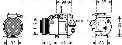 AVA HYK237 - Compressore, Climatizzatore www.autoricambi360.it