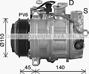 AVA MSK767 - Compressore, Climatizzatore www.autoricambi360.it