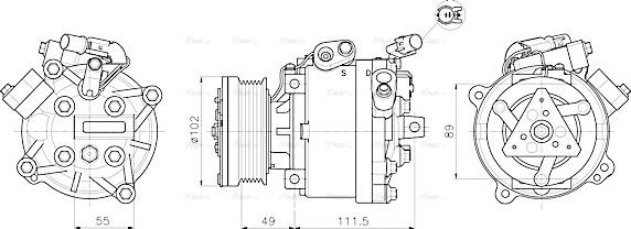 AVA MTAK294 - Compressore, Climatizzatore www.autoricambi360.it