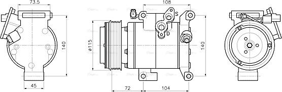 AVA MZAK304 - Compressore, Climatizzatore www.autoricambi360.it